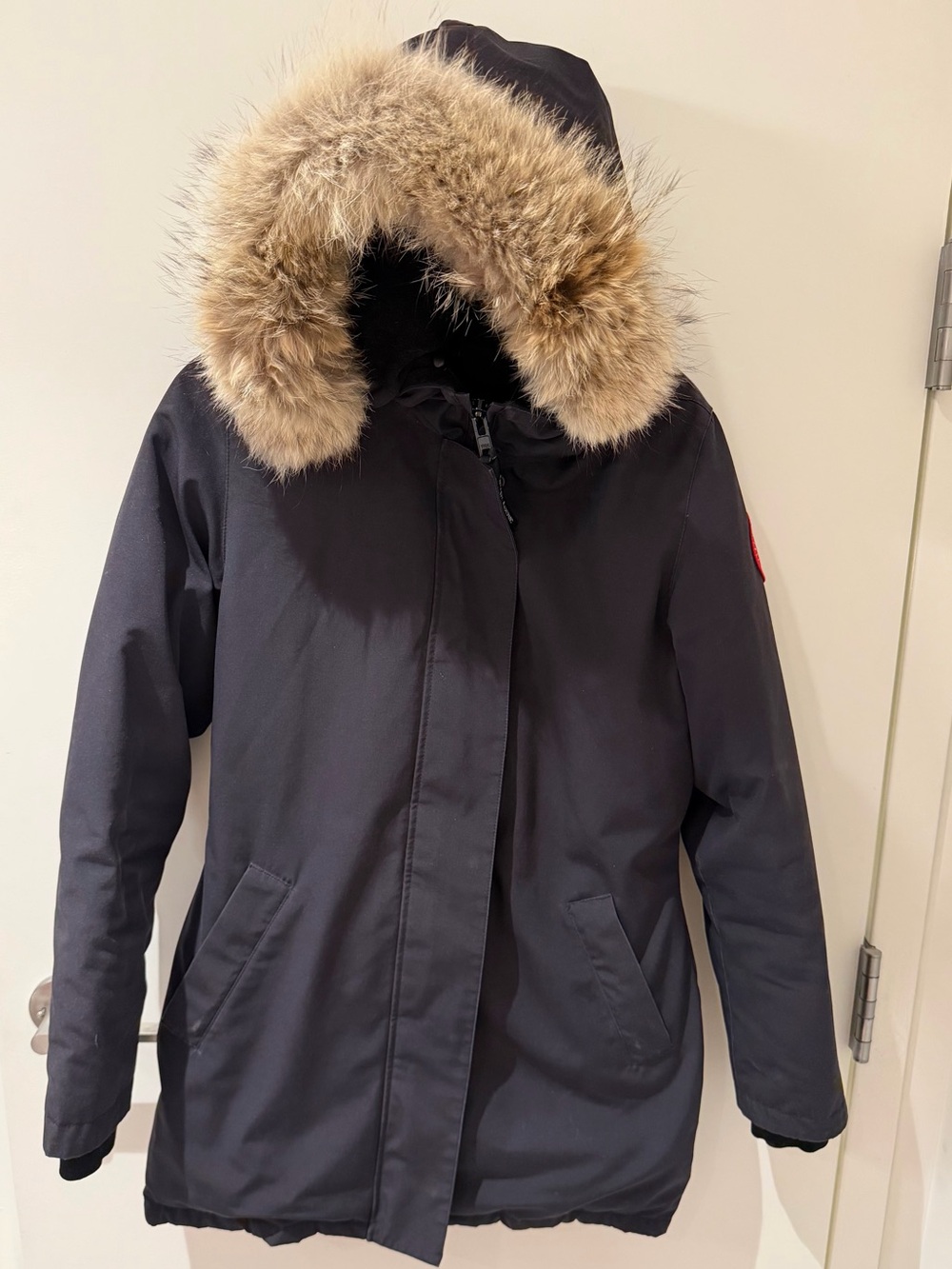 Authentic Canada Goose Navy Parka with Fur-Trim Hood